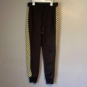 Black with yellow checkered joggers. Forever 21 mens medium.